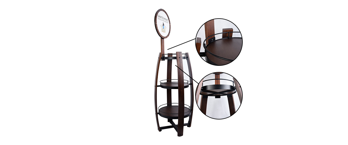 木制落地威士忌酒展示架 木制落地威士忌酒展示架