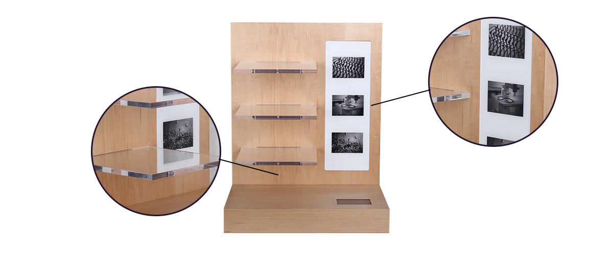 工廠定制的天然木地板和柜臺(tái)展示架，用于眼鏡，太陽(yáng)鏡和鏡片