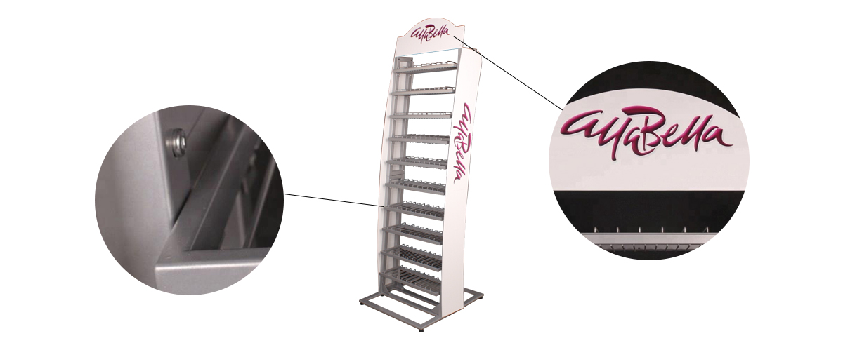 定制化妝品展示PVC和金屬落地式指甲油展架 定制化妝品展示PVC和金屬落地式指甲油展架