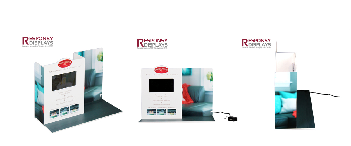 熱銷PVC臺面燈臺燈展示架，帶LCD和1G SD卡，用于購物商店