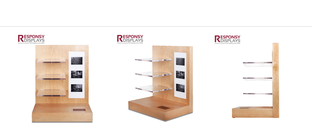 工廠定制的天然木地板和柜臺(tái)展示架，用于眼鏡，太陽(yáng)鏡和鏡片