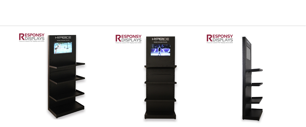 落地金屬筋膜槍展示架帶LCD顯示屏 廠家定制設(shè)計