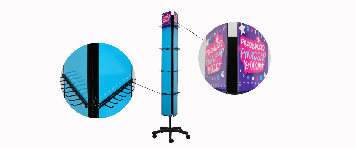 定制珠寶金屬旋轉(zhuǎn)落地式展示架，用于商店購物中心