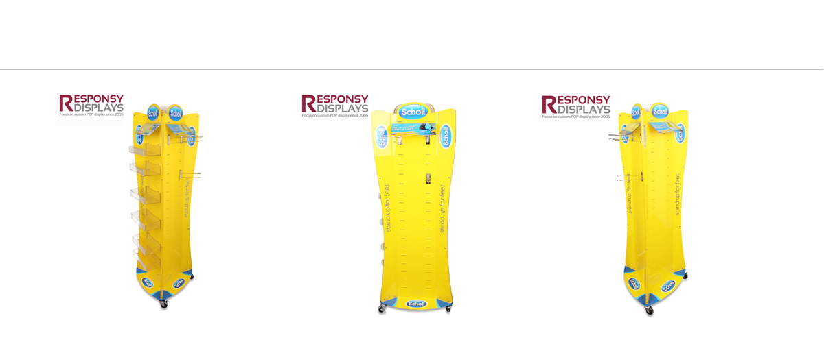 定制亞克力多側(cè)面護足霜展示架帶3個輪子落地展架