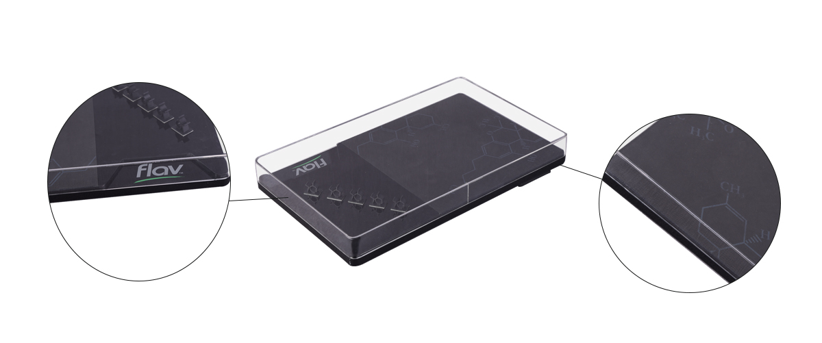 臺(tái)式亞克力E香煙展示盒，底部裝有磁鐵